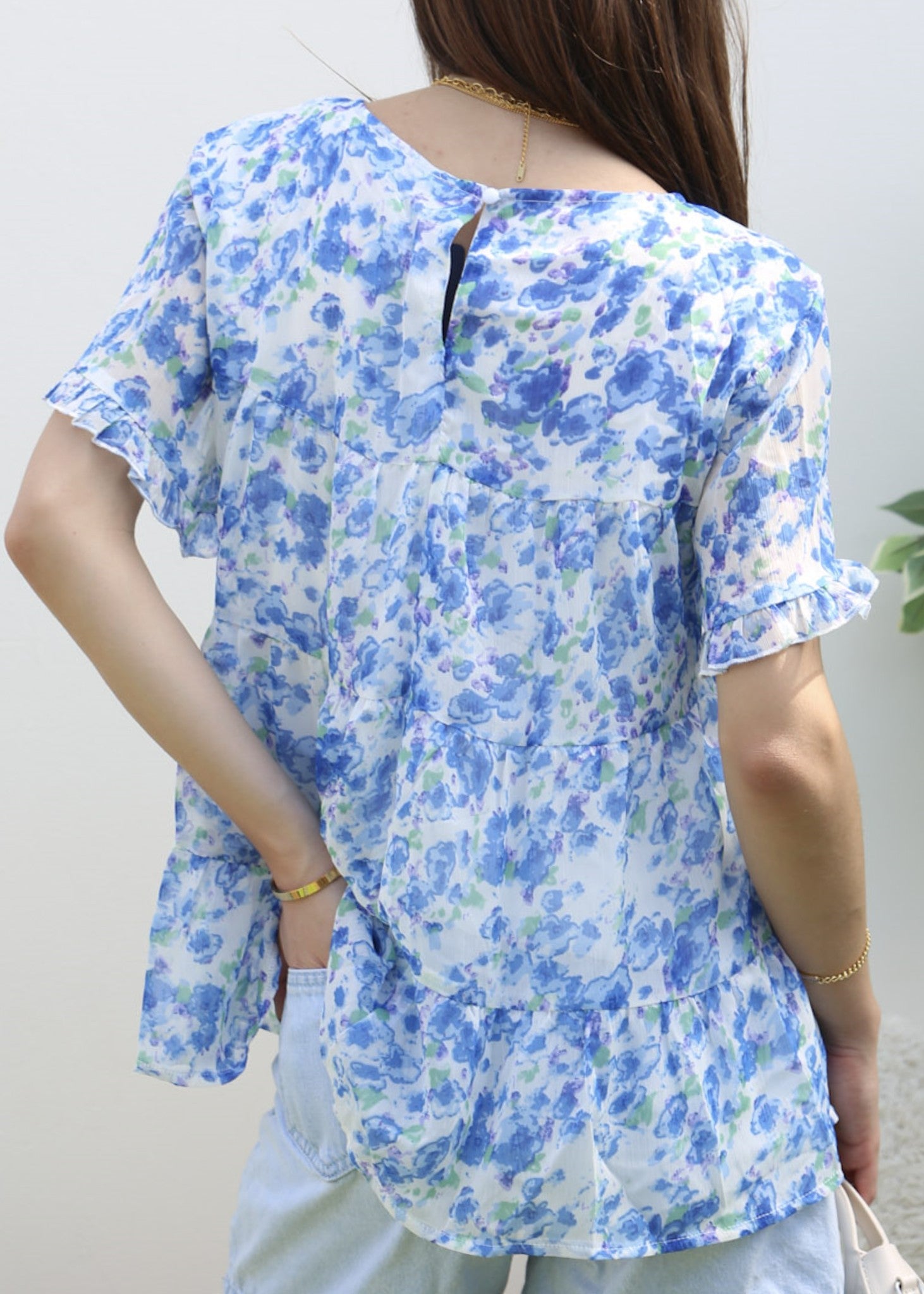 Short Sleeve Tiered Blouse
