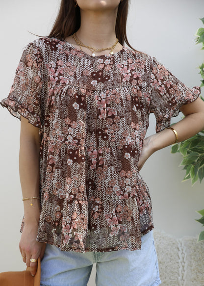 Short Sleeve Tiered Blouse