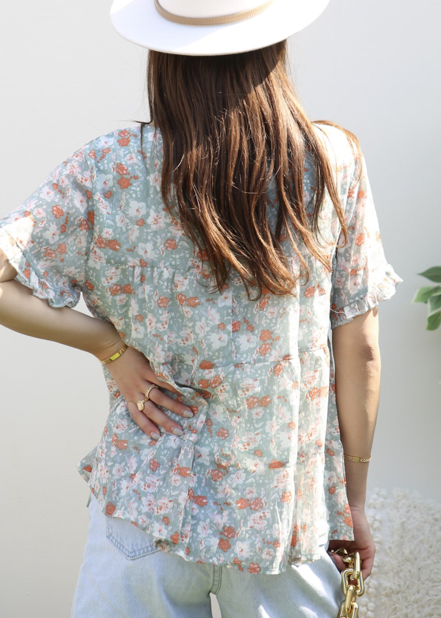Short Sleeve Tiered Blouse