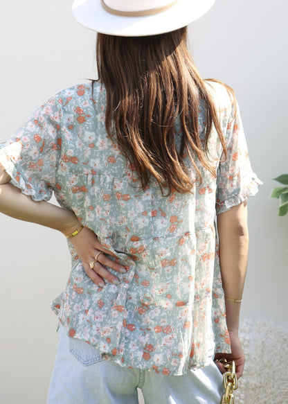 Short Sleeve Tiered Blouse