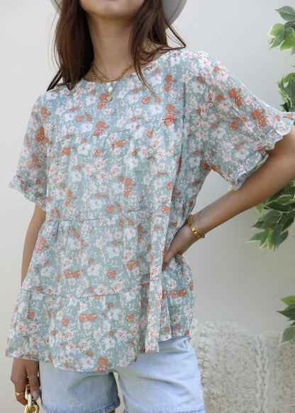 Short Sleeve Tiered Blouse