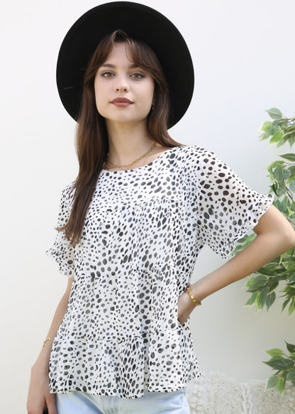 Short Sleeve Tiered Blouse