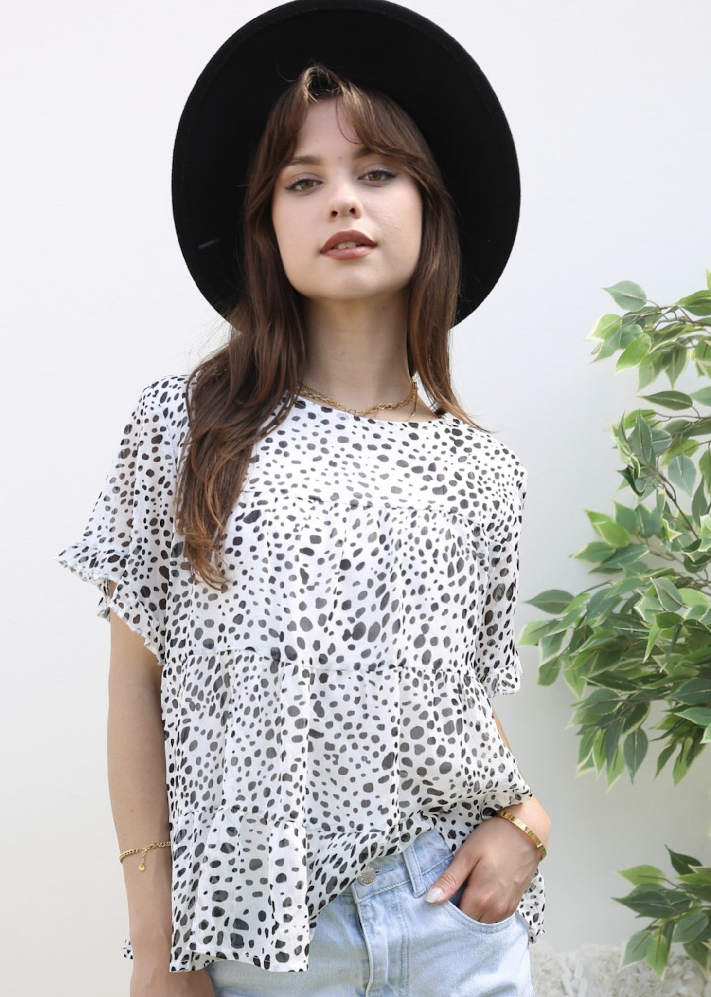 Short Sleeve Tiered Blouse