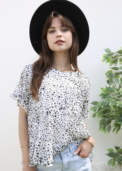 Short Sleeve Tiered Blouse