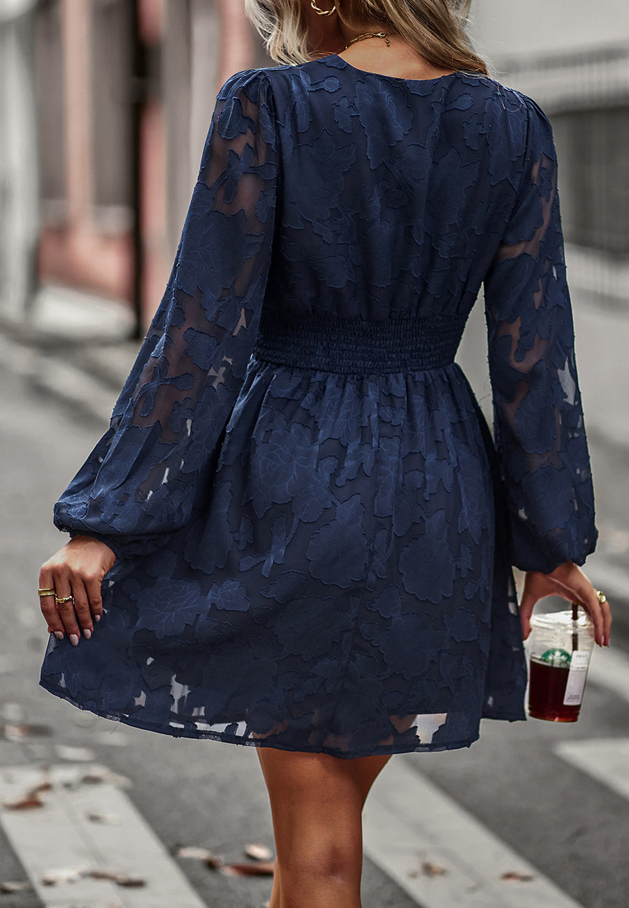 Shirred Button Waist Dress