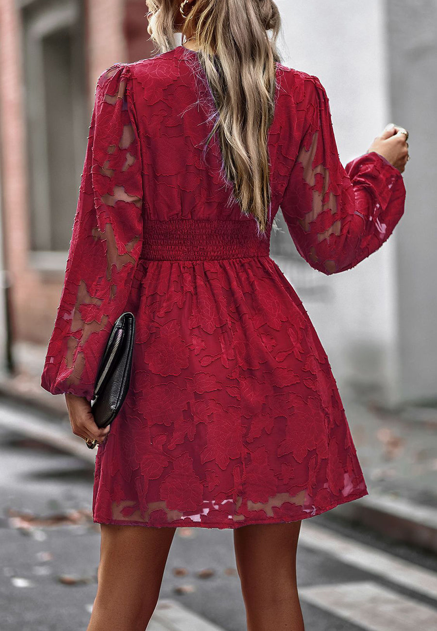 Shirred Button Waist Dress