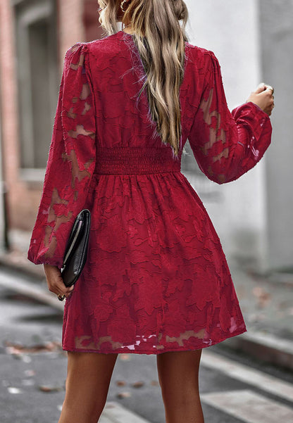 Shirred Button Waist Dress