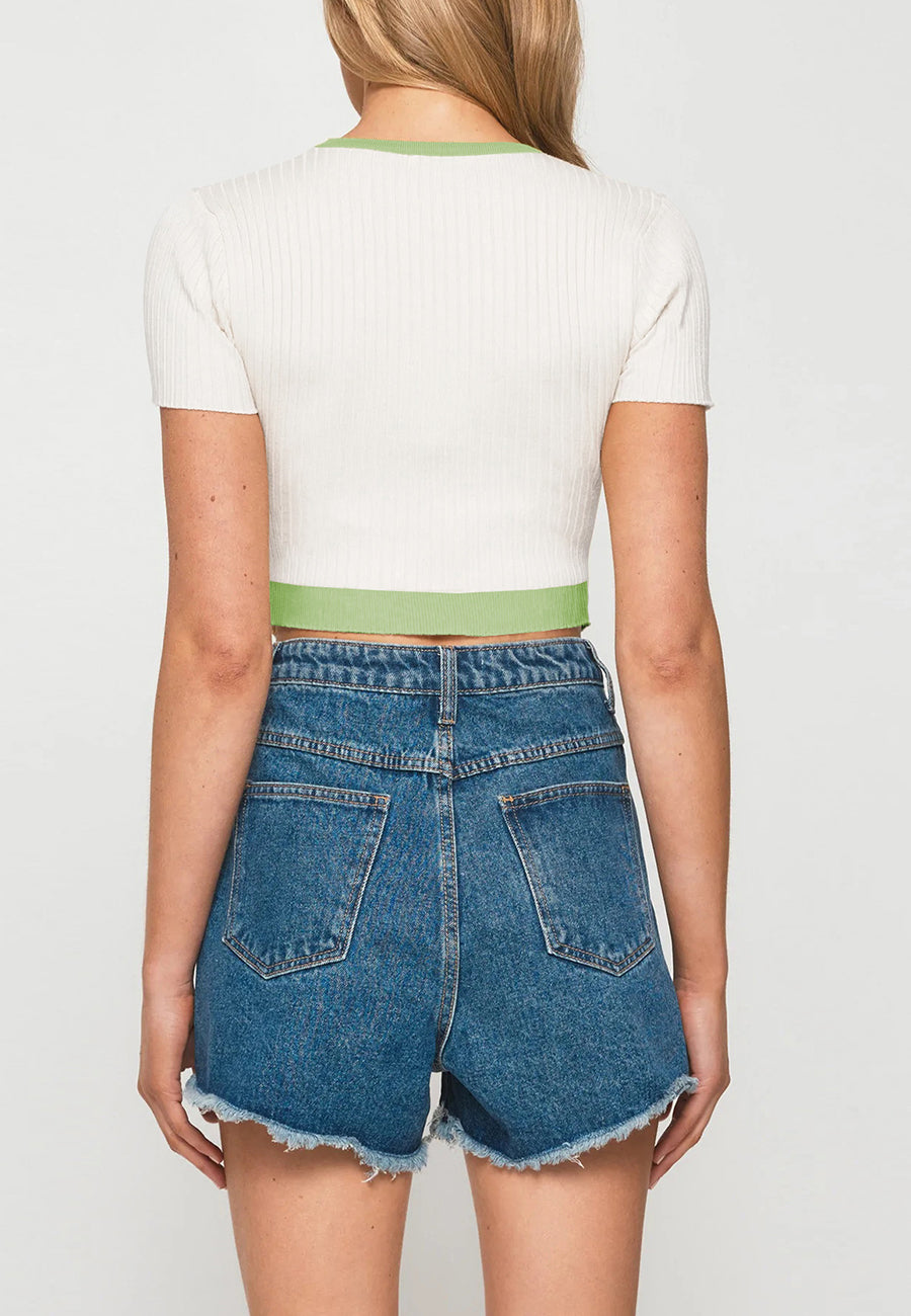 Contrast Triangle Hem Tee