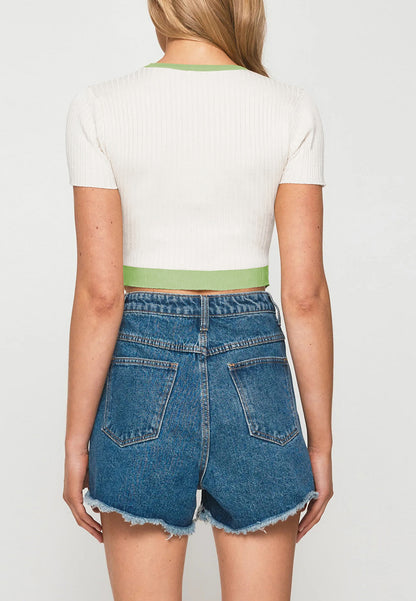 Contrast Triangle Hem Tee