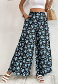 Pantalones de verano de pierna ancha con estampado floral