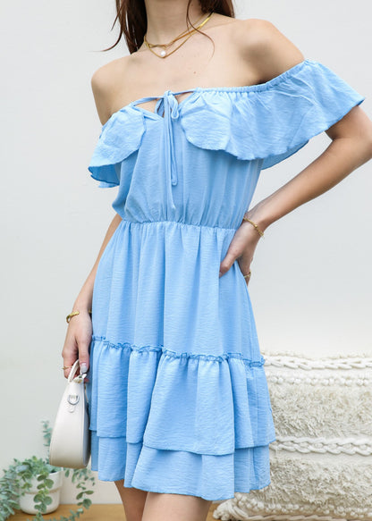Ruffle Off-Shoulder Tiered Dress