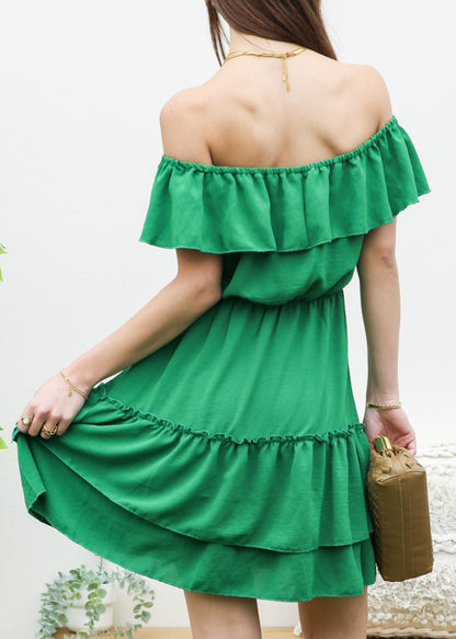Ruffle Off-Shoulder Tiered Dress