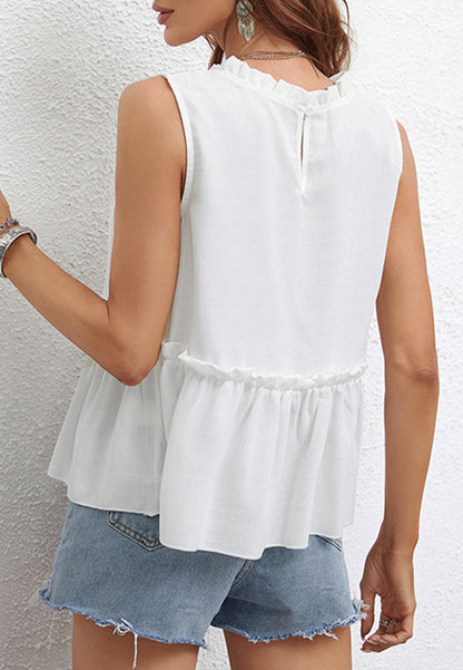 Top peplum con detalle de ojales