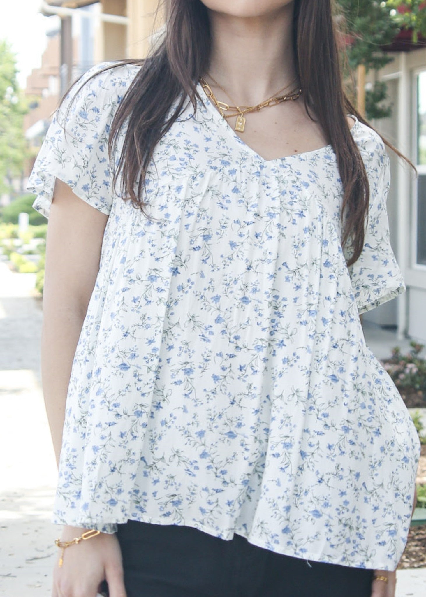 Floral Print Light Blouse
