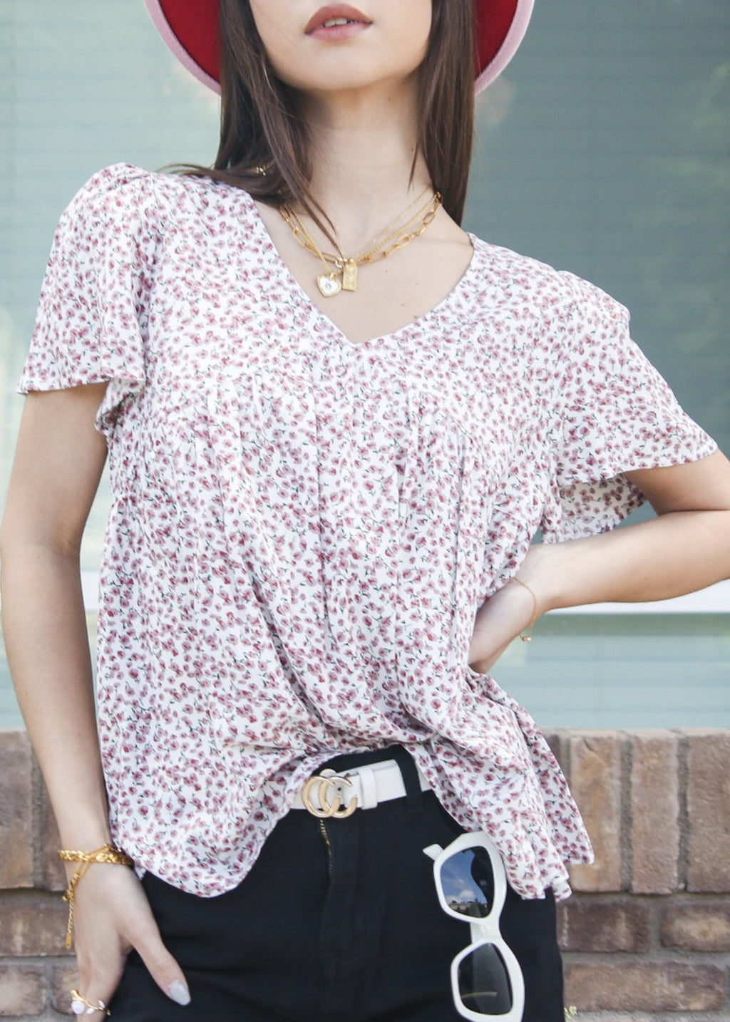 Floral Print Light Blouse