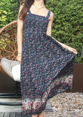 Vestido largo bohemio con escote cuadrado 