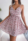 Floral Ruffle V Neck Summer Dress