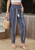 Tassel Tie Geometric Print Pants