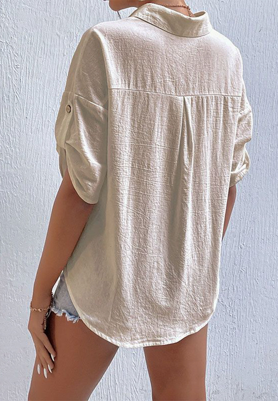 Camisa arrugada con botones