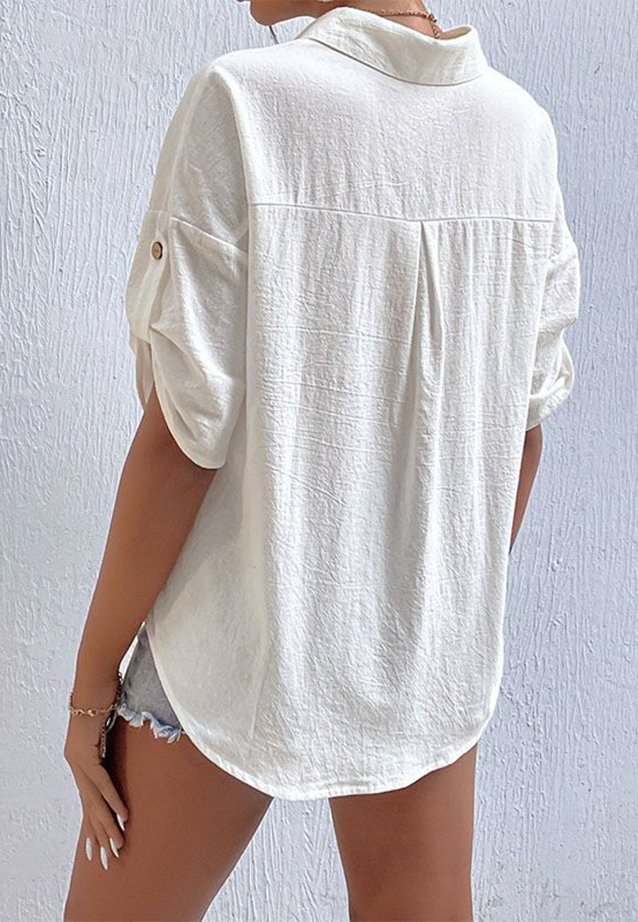 Camisa arrugada con botones