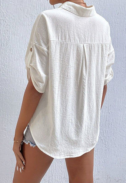 Camisa arrugada con botones