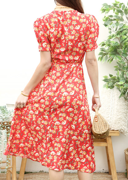 Vestido cruzado cruzado con estampado floral 