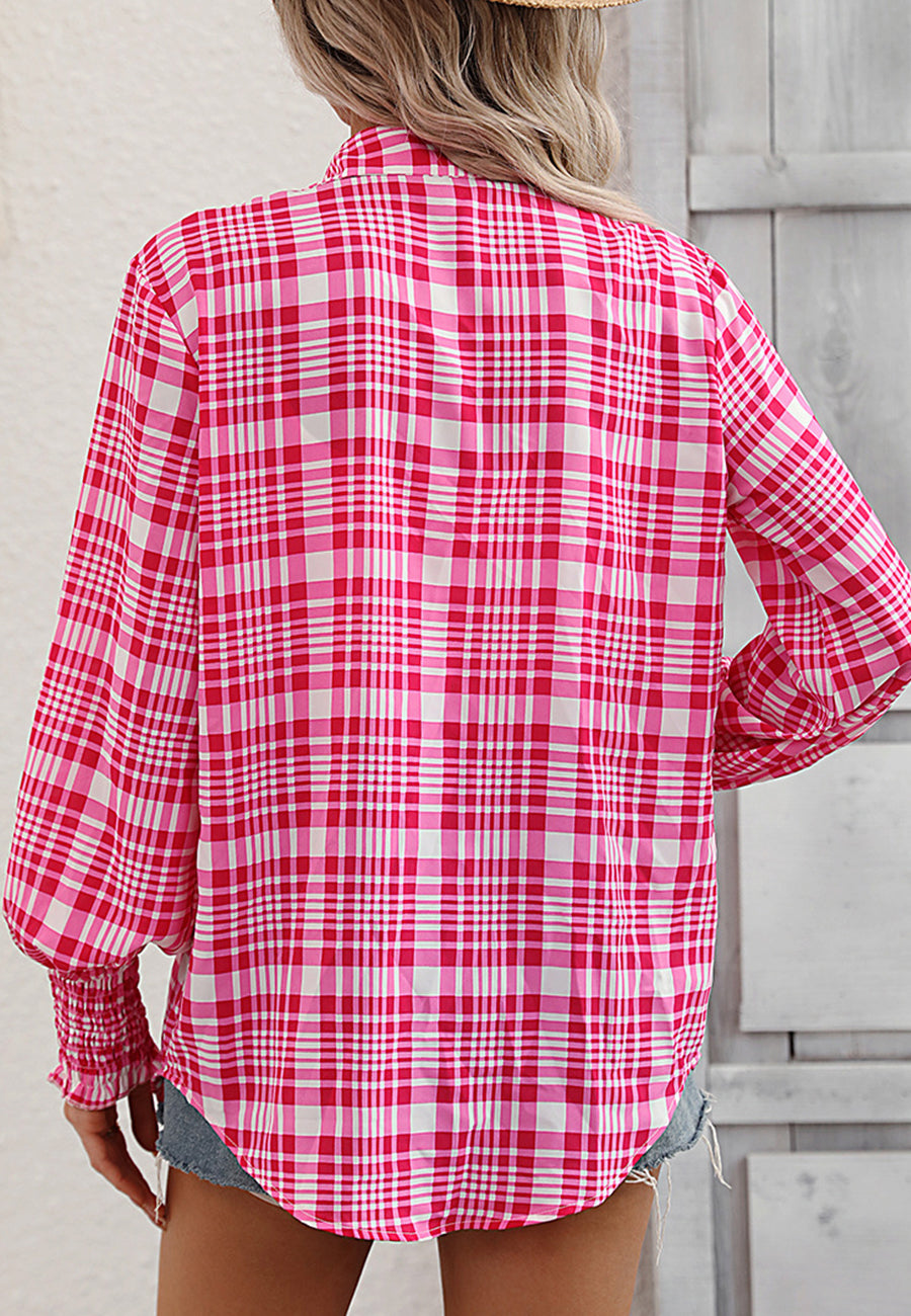 Plaid Print Button Down Shirt