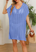 Round Neck Knit Cover-Up Dress