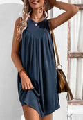 Solid Round Neck Shift Dress