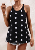 Polka Dot Halter Neck Knit Top