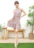 Vestido con escote en forma de cerradura y estampado floral 