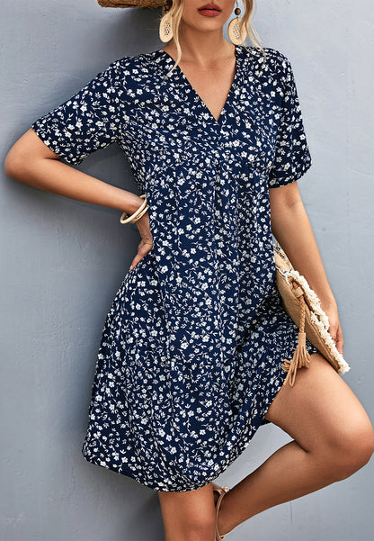 Vestido de corte imperio con estampado floral