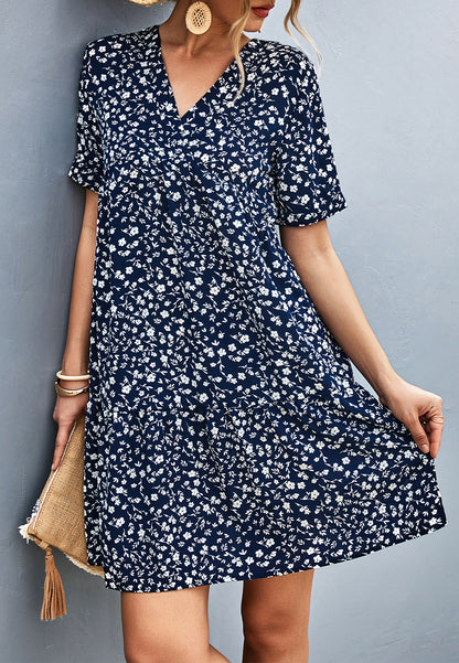 Vestido de corte imperio con estampado floral