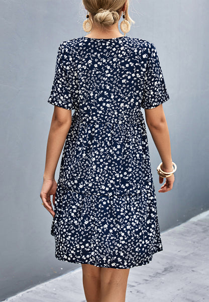 Vestido de corte imperio con estampado floral