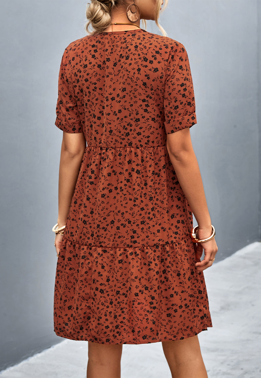 Floral Print Empire Cut Dress