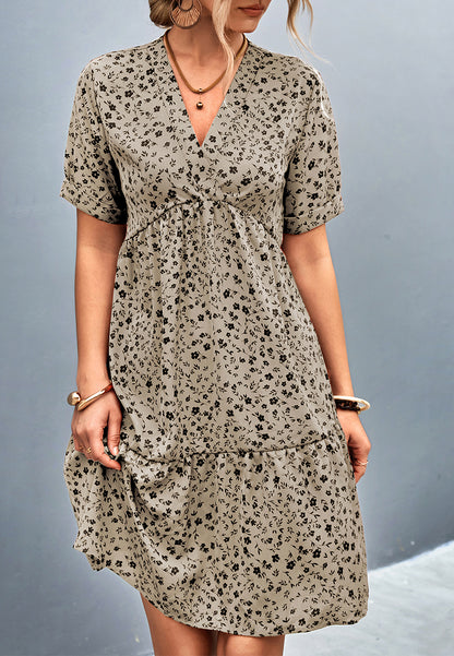 Vestido de corte imperio con estampado floral