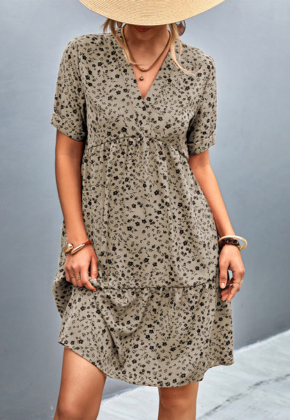 Vestido de corte imperio con estampado floral