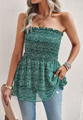 Leopard Print Shirred Top
