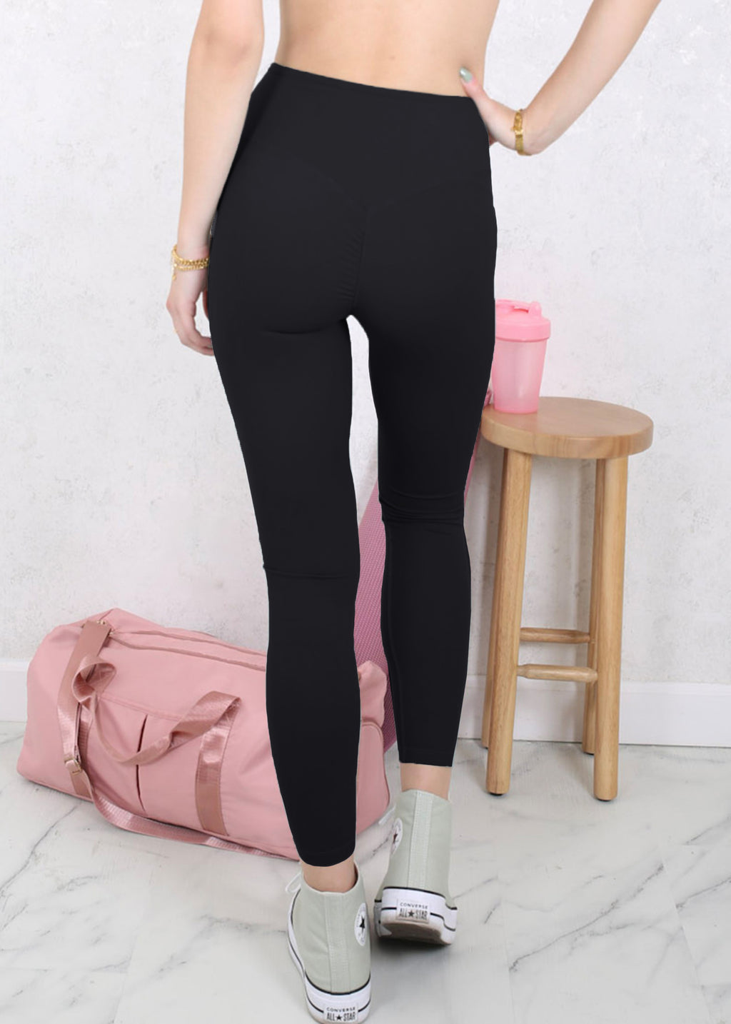 Leggings deportivos de cintura alta y color liso