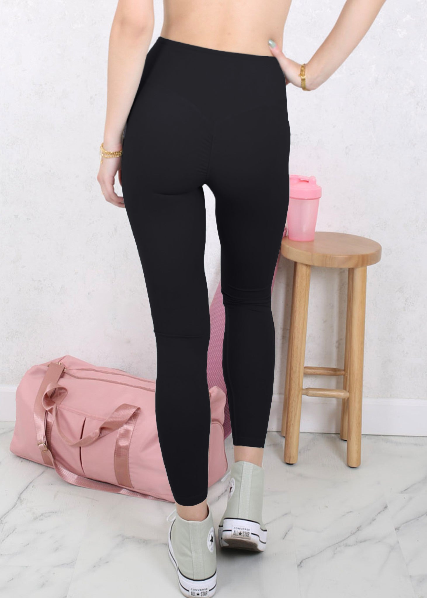 Leggings deportivos de cintura alta y color liso