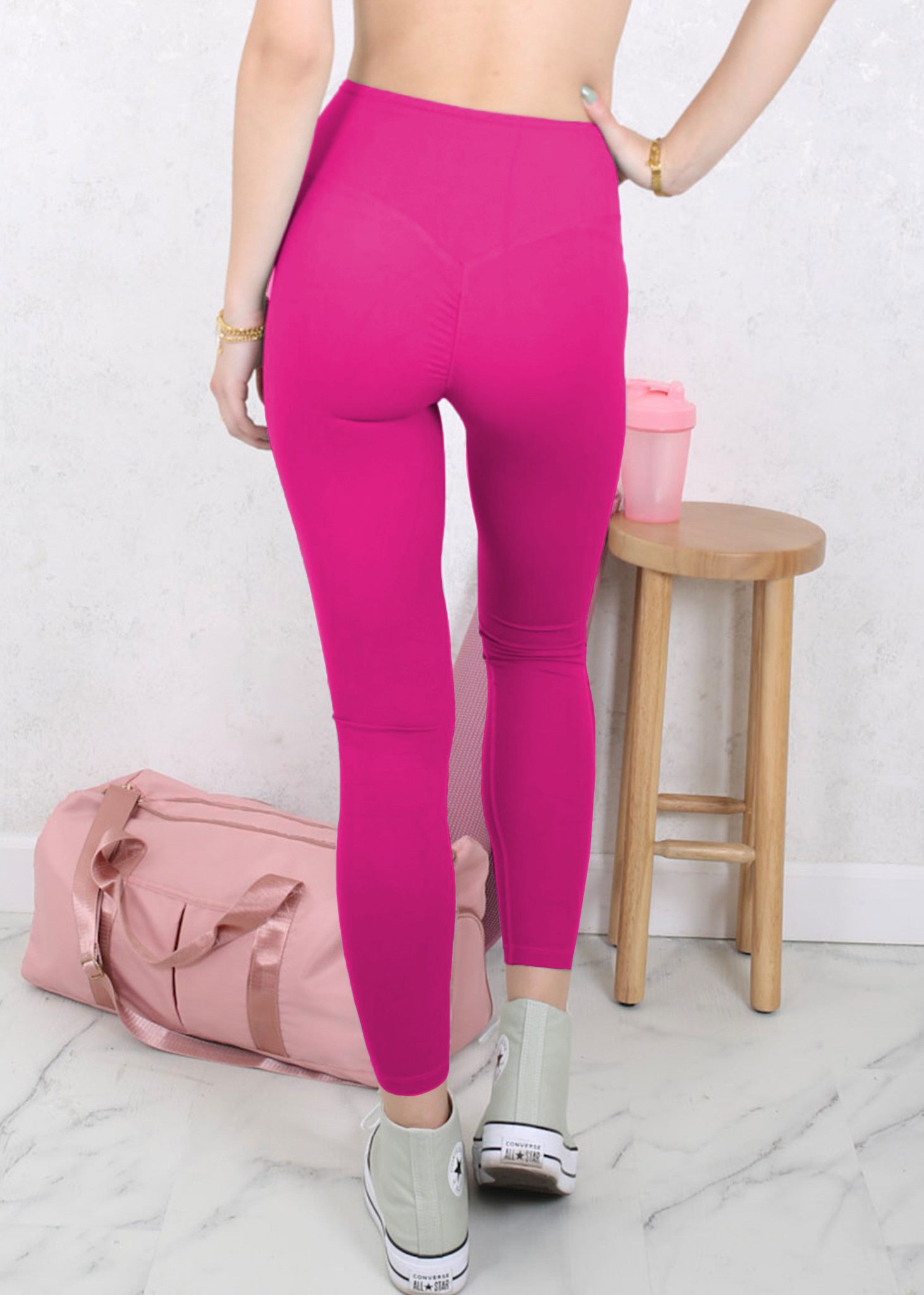 Leggings deportivos de cintura alta y color liso