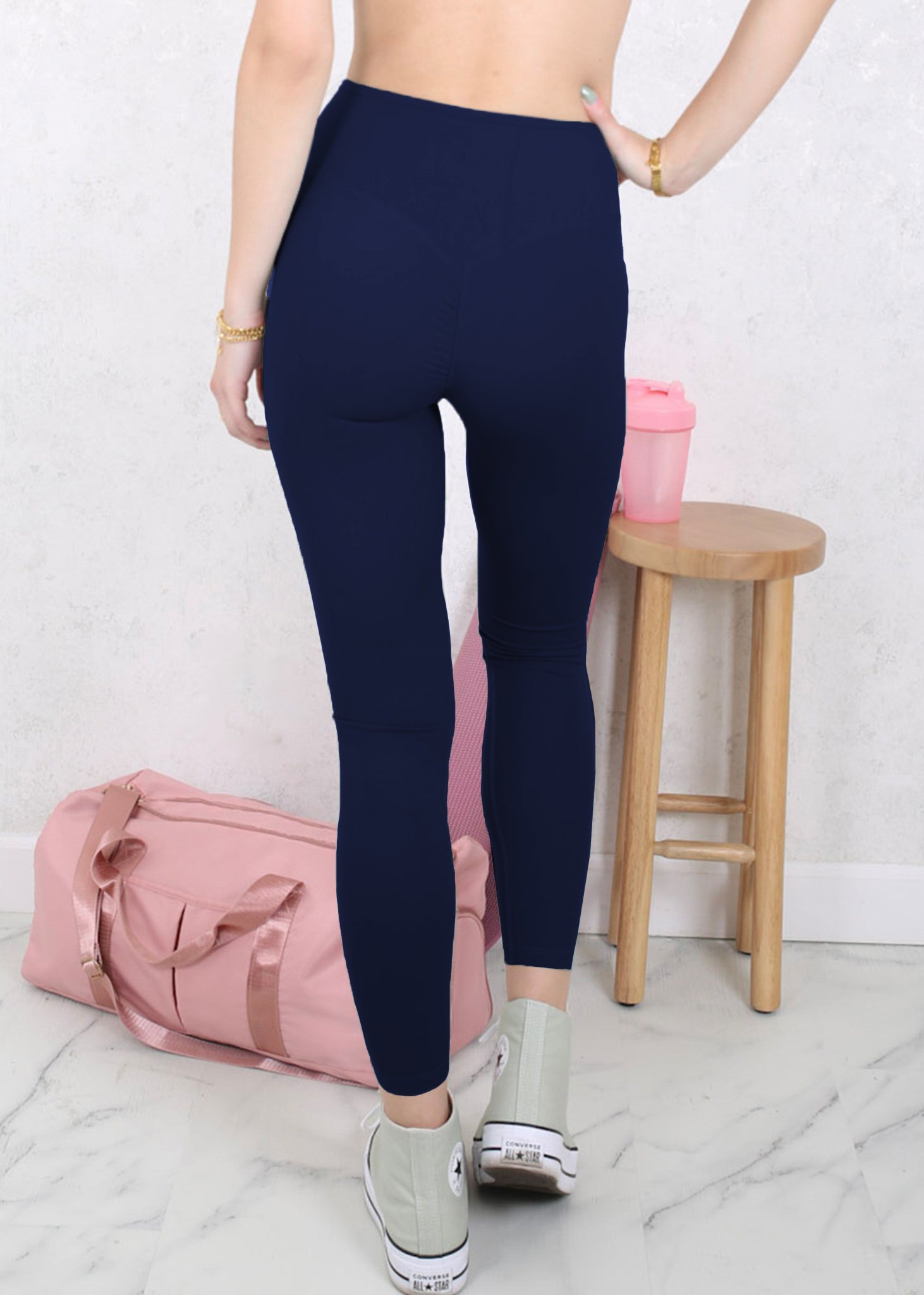 Leggings deportivos de cintura alta y color liso