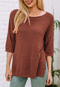 Drop Shoulder Textured Knit Shirt