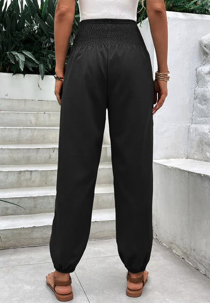 Shirred High Waist Pants