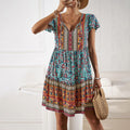 Tassel Tie Neck Bohemian Dress