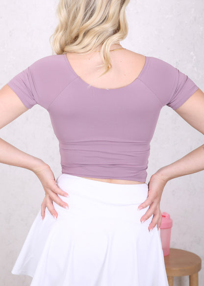 Overlap Front Raglan Sleeve Tee