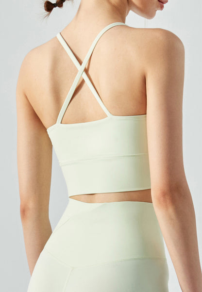 Top de cuello halter de color sólido