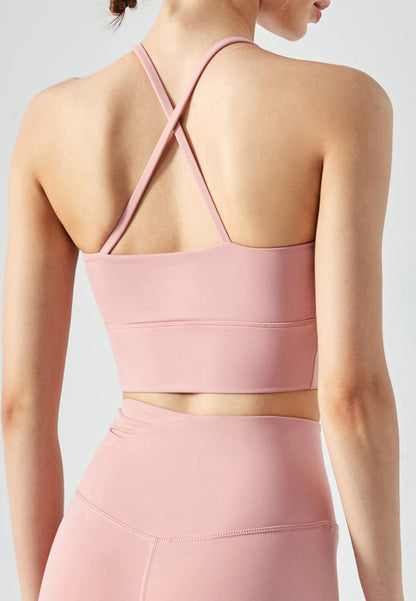 Top de cuello halter de color sólido