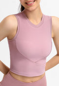 Round Neck Basic Cropped Tank