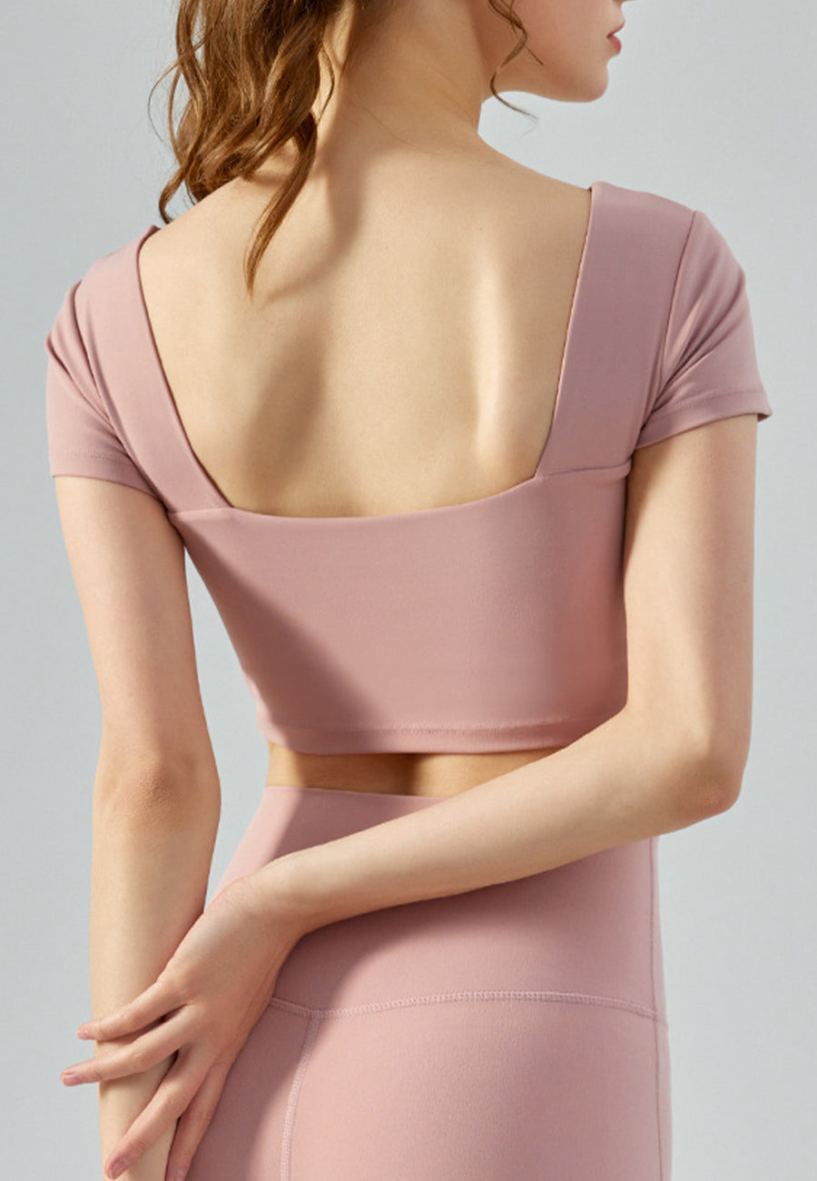 Sweetheart Neck Cropped Lounge Tee